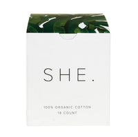She. 100% Organic Cotton Regular Tampons 18ct