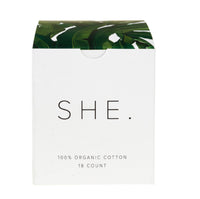 She. 100% Organic Cotton Lite Tampons 18ct