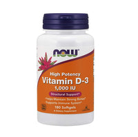 Now High Potency Vitamin D 3 1,000IU Structural Support 180 Softgels