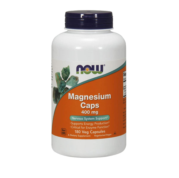 Now Magnesium Caps 400mg 180 Veg Capsules