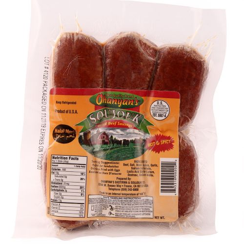 Ohanyan's Sucuk Acili (Dried Beef Sausage Hot&Spicy) Halal 1.1 lb