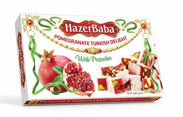 HazerBaba Pomegranate Turkish Delight w/Pistachio 454 GR
