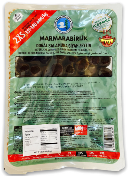 Marmarabirlik Black Olives 2XS Vacuum 500g