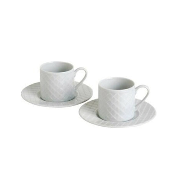 Kutahya Porselen Coffee Set 6pcs (Kahve Fincan Seti 6'li Duz Cizgili Beyaz)
