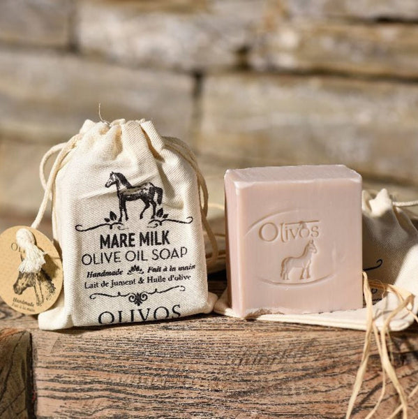 Olivos Mare Milk Olive Oil Soap Bar w/Organic Cloth Pouch 150gr